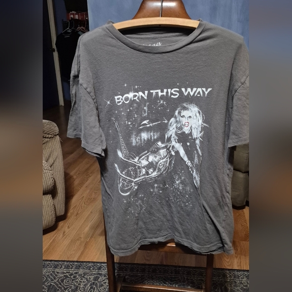 Lady Gaga Born This Way Graphic Tee with Motorcycle and Figure - Picture 5 of 6